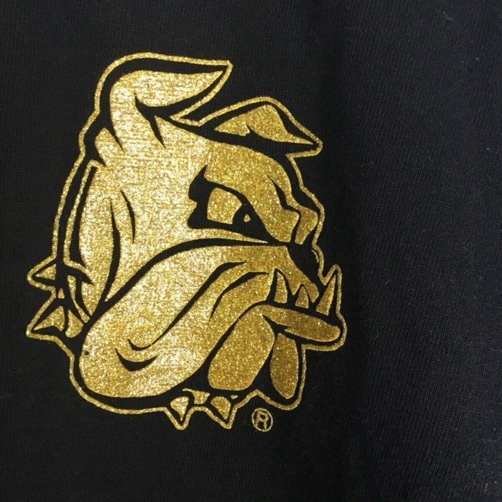 NWT SPIRIT Men’s Black Long Sleeve Bulldog Golden Logo Sweater Size S